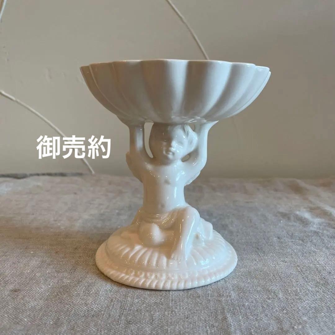 ヴィンテージ　天使の器　小物入れ　陶器　置物　ブロカント　ビンテージ