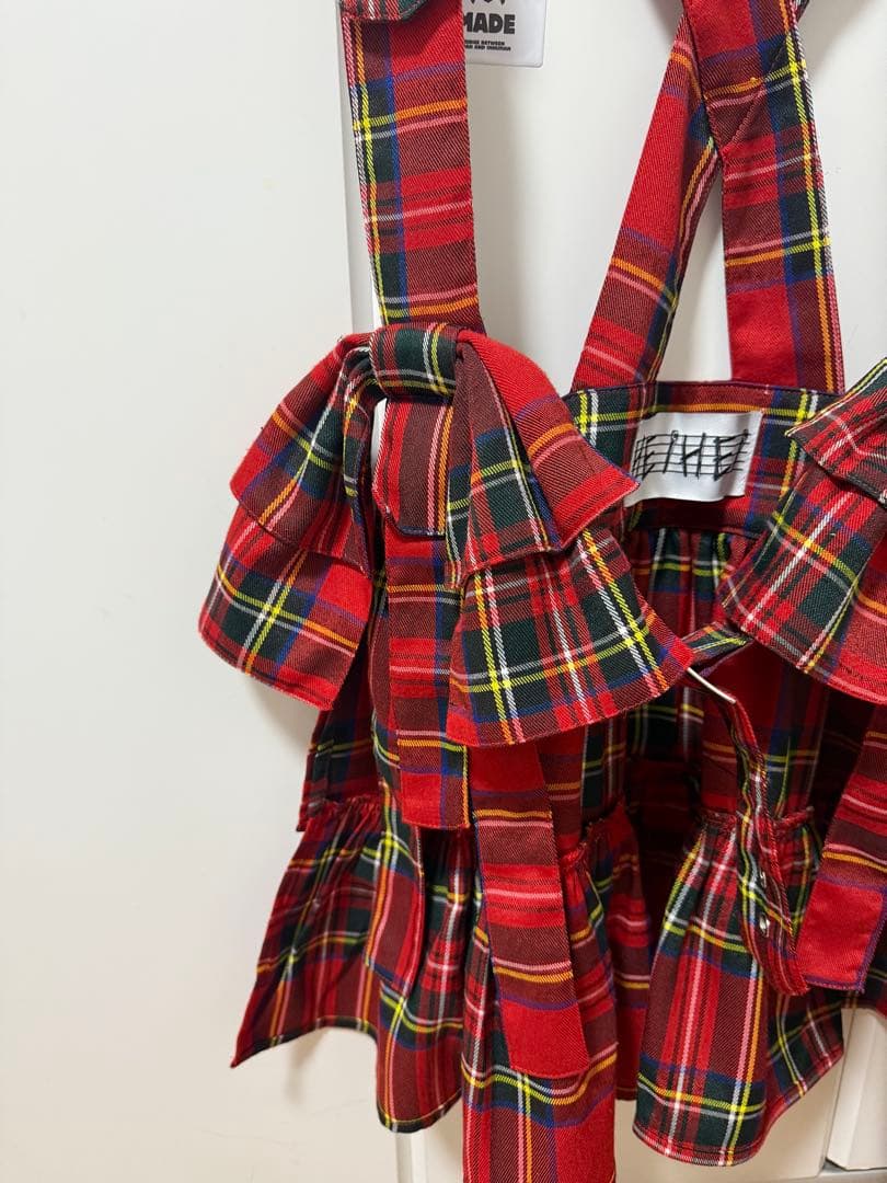 HEIHEI チェック サスペンダースカート