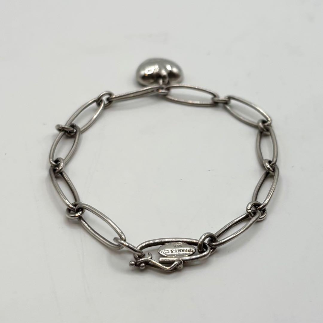 【美品】ティファニー ブレスレット ハート型チャーム SV925 シルバー
