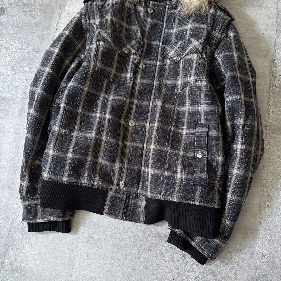 ジャケット・アウター 00s archive ombre check far blouson y2k