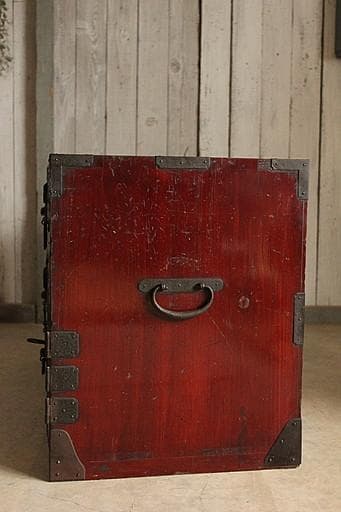 マカロン　時代庄内箪笥　兜金具　扉付き　角引手　時代家具　古家具