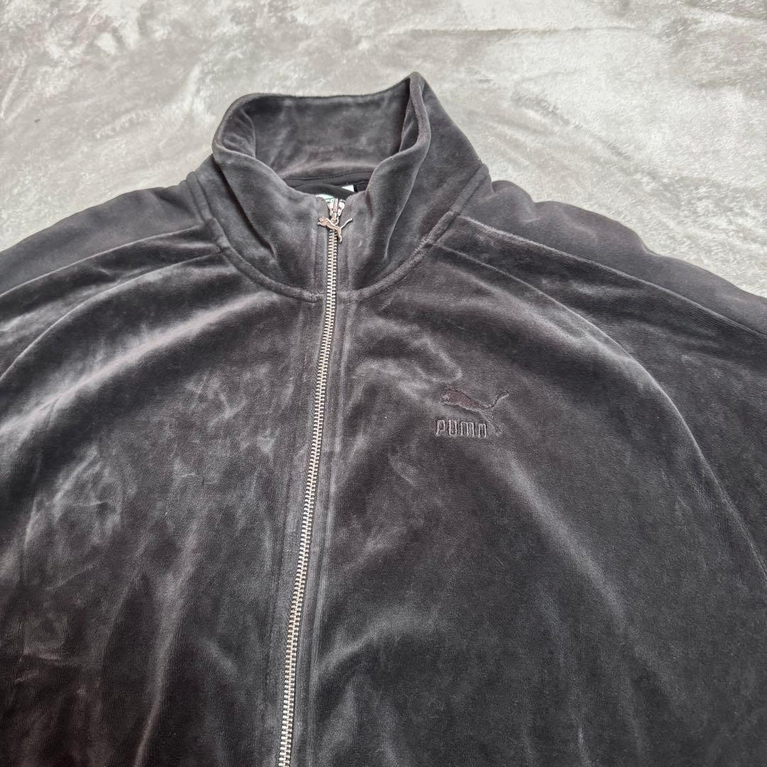 PUMA プーマ ベロア セットアップ オールブラック トラックジャケット
