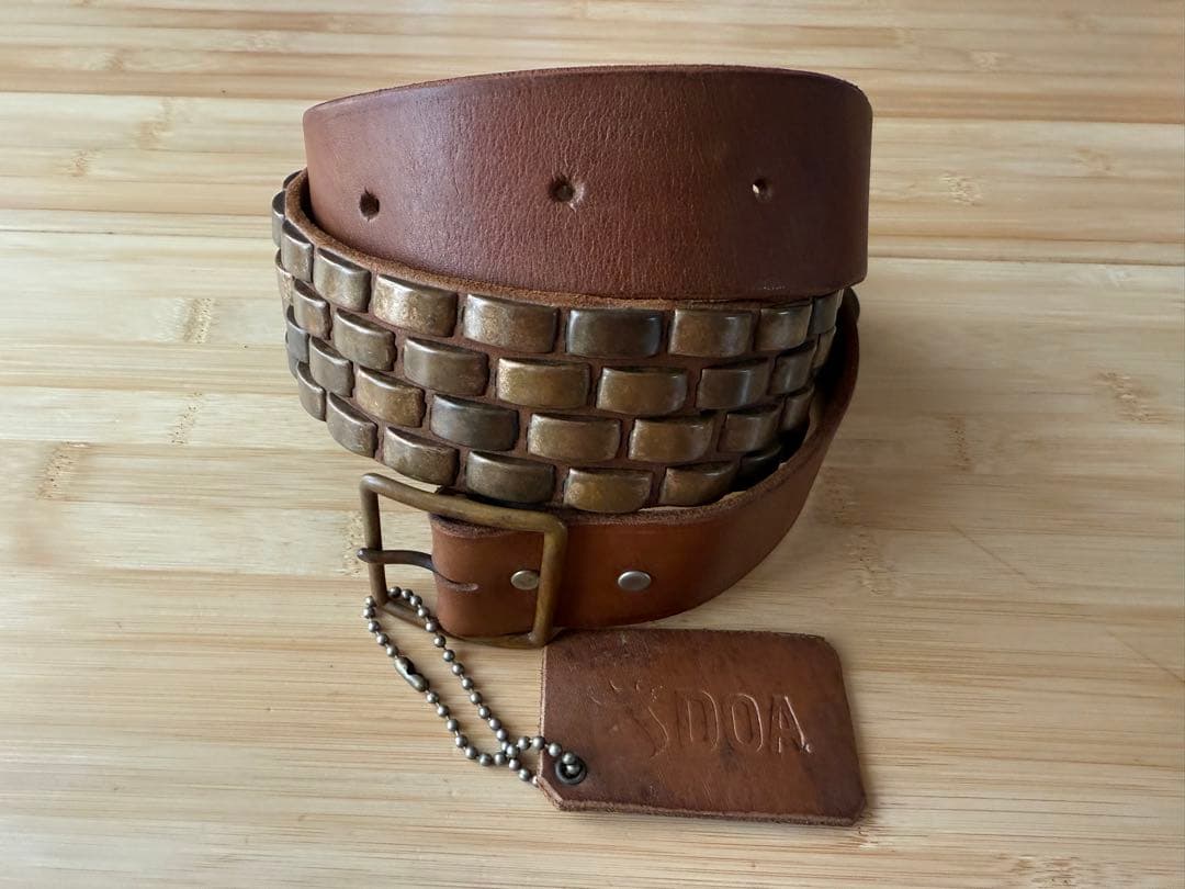 ⭐️未使用⭐️バーニーズ ニューヨーク×DOA⭐️ブラス⭐️ブラウンレザーベルト⭐️34