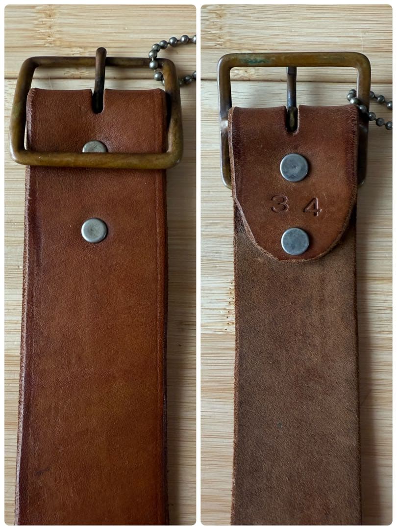 ⭐️未使用⭐️バーニーズ ニューヨーク×DOA⭐️ブラス⭐️ブラウンレザーベルト⭐️34