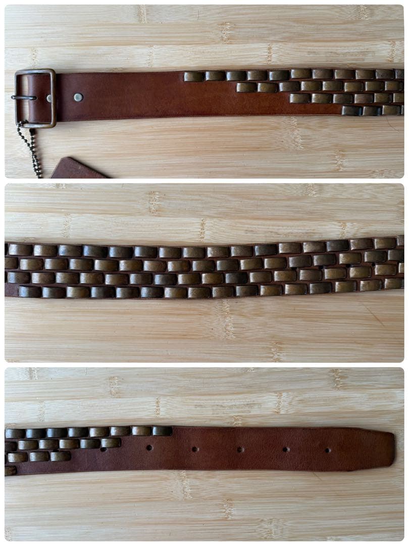 ⭐️未使用⭐️バーニーズ ニューヨーク×DOA⭐️ブラス⭐️ブラウンレザーベルト⭐️34