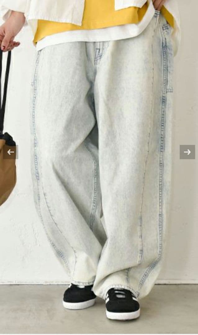 URCH RNA ケミカル加工のワイドストレートパンツ