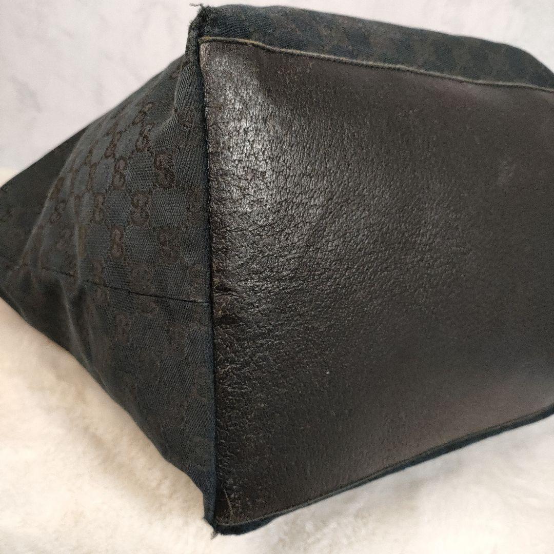 グッチ トートバッグ ブラックキャンバス シェリーライン 大容量レディース