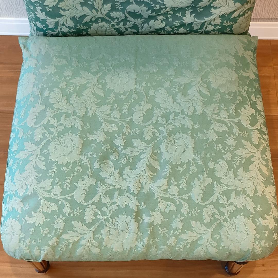 アンティーク　一人掛けソファ　ミントグリーン　ローチェア①