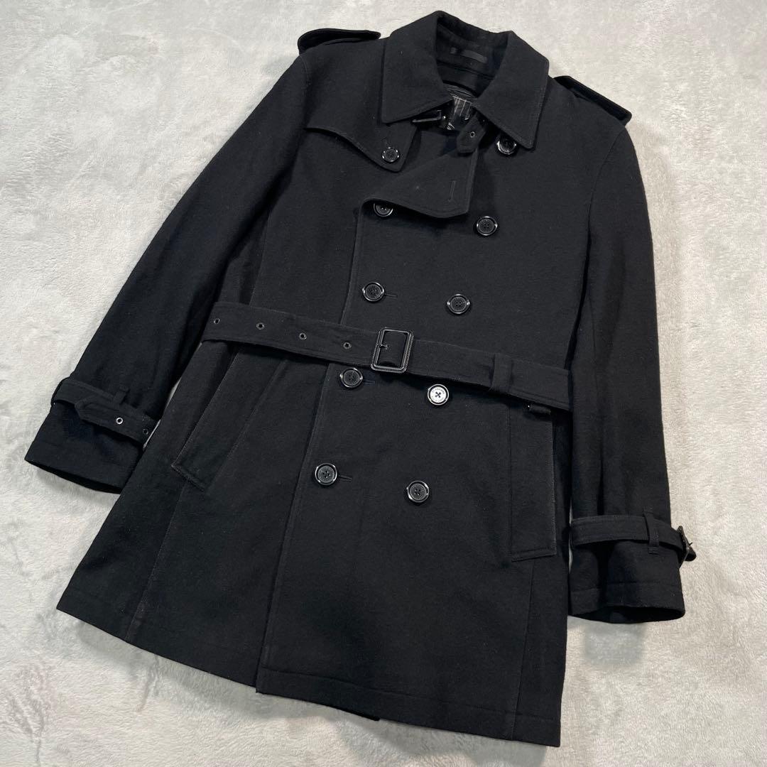 バーバリー ブラックレーベル ライナー付き ウール トレンチコート ブラック　M