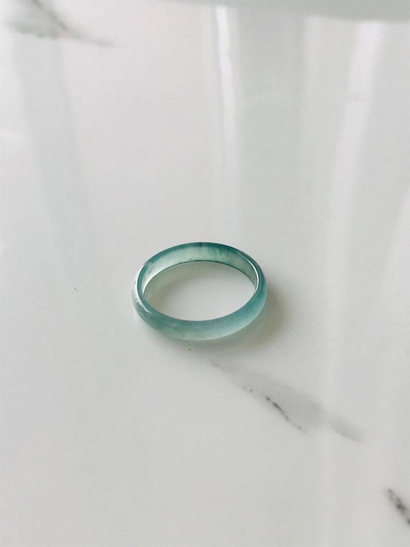 [R50-0011］天然石　翡翠　くりぬき　リング　グアテマラ産　16号