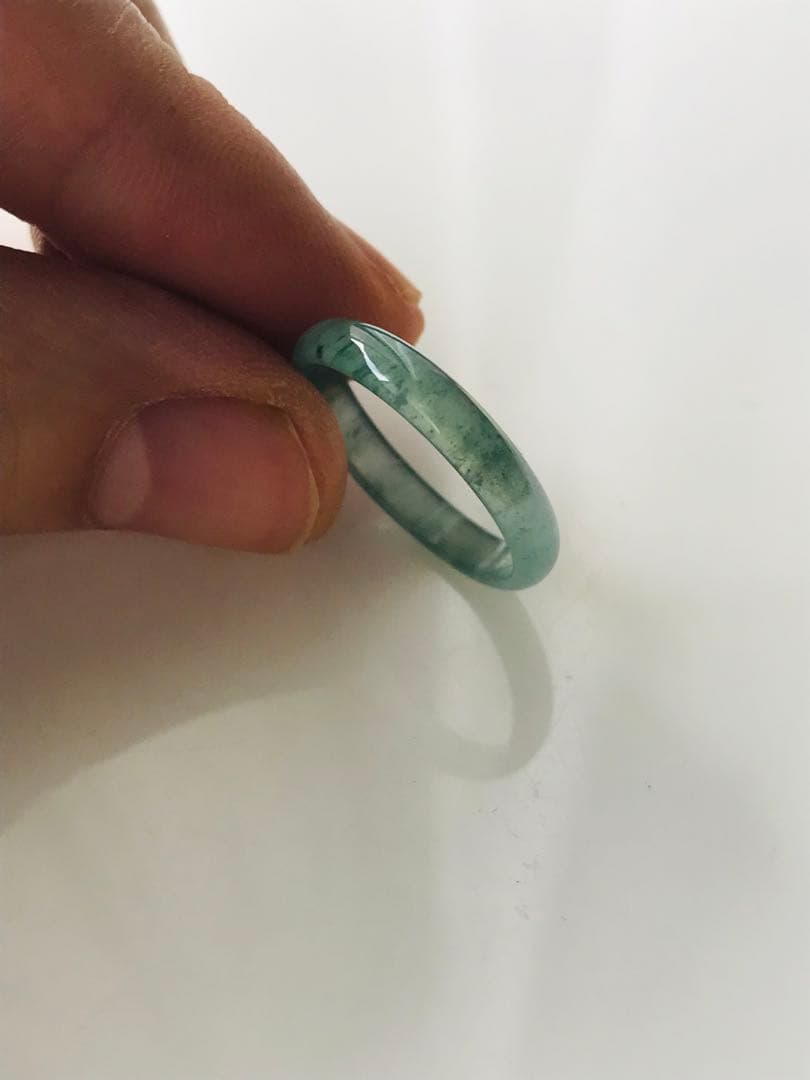 [R50-0011］天然石　翡翠　くりぬき　リング　グアテマラ産　16号