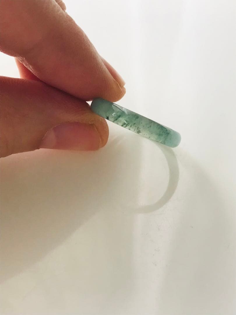 [R50-0011］天然石　翡翠　くりぬき　リング　グアテマラ産　16号