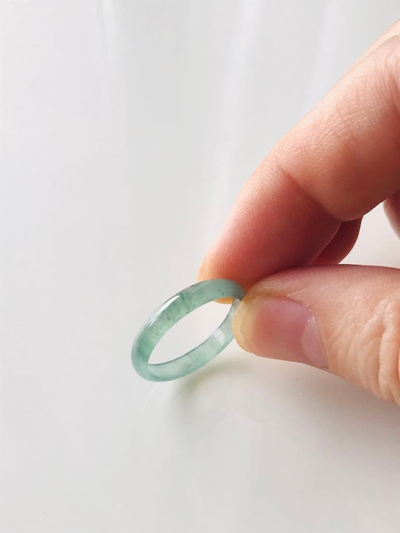 [R50-0011］天然石　翡翠　くりぬき　リング　グアテマラ産　16号