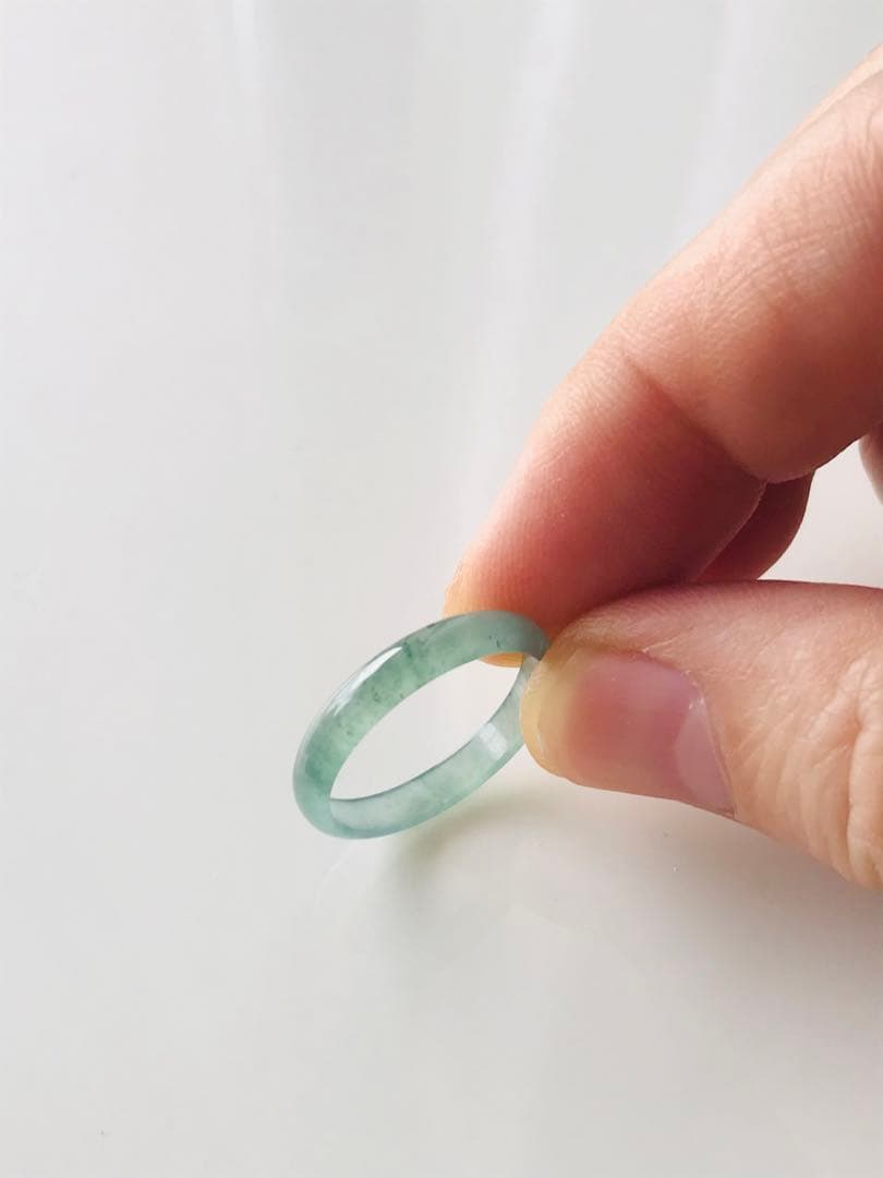 [R50-0011］天然石　翡翠　くりぬき　リング　グアテマラ産　16号