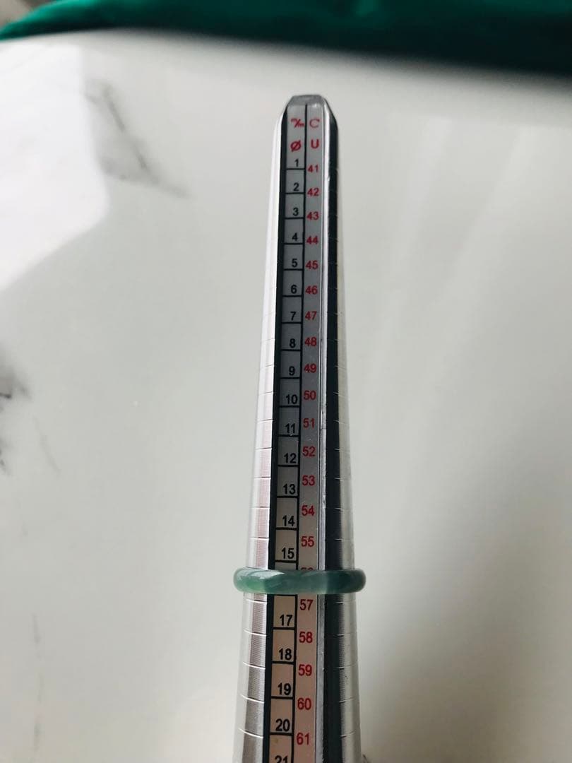 [R50-0011］天然石　翡翠　くりぬき　リング　グアテマラ産　16号