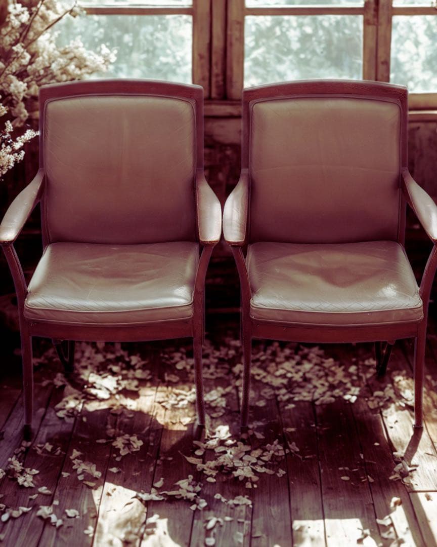 FUJI FURNITURE ヴィンテージ アームチェア二脚セット　自社便