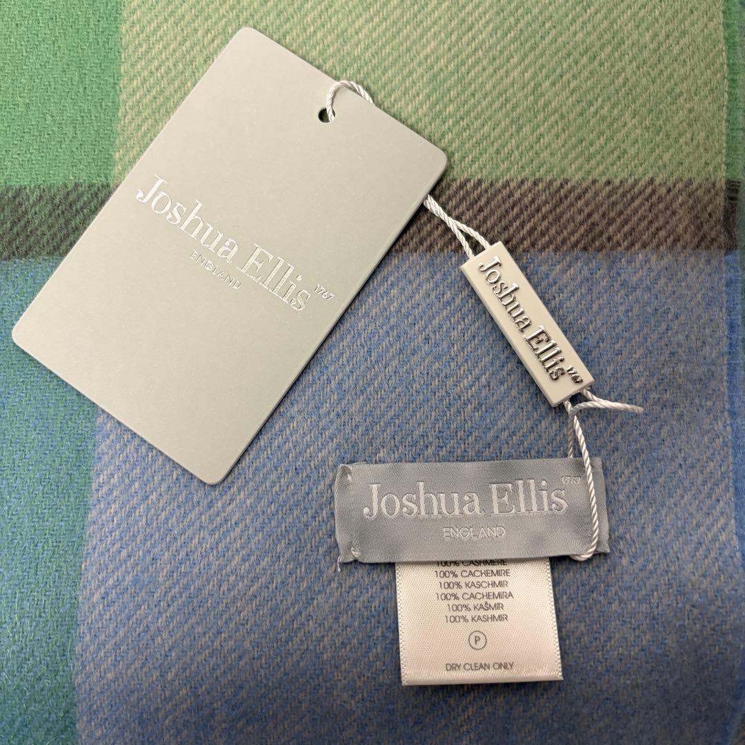 新品タグ付　ジョシュアエリス　大判　ストール　カシミヤ100%ブロックチェック