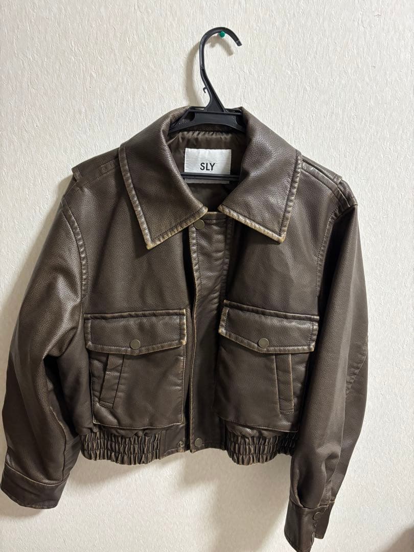 SLY LEATHER FLIGHT ジャケット、レザーフライトジャケット