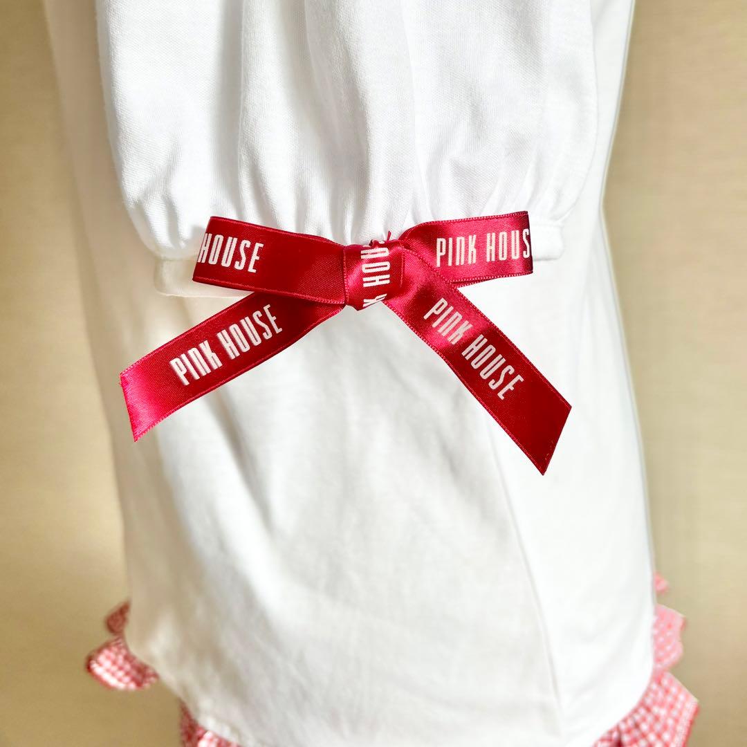 ピンクハウス×青木美沙子ちゃんコラボ ギンガムチェック襟カットソー