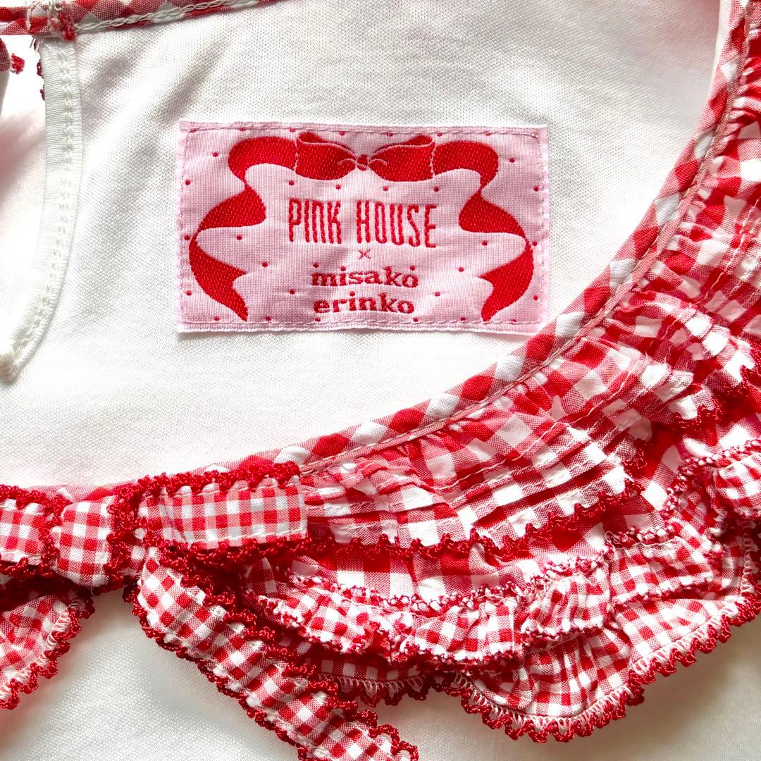 ピンクハウス×青木美沙子ちゃんコラボ ギンガムチェック襟カットソー