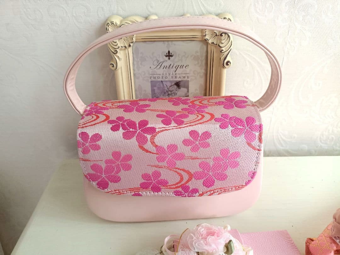 新品着物☆薄い紫の着物☆白作り帯フルセット