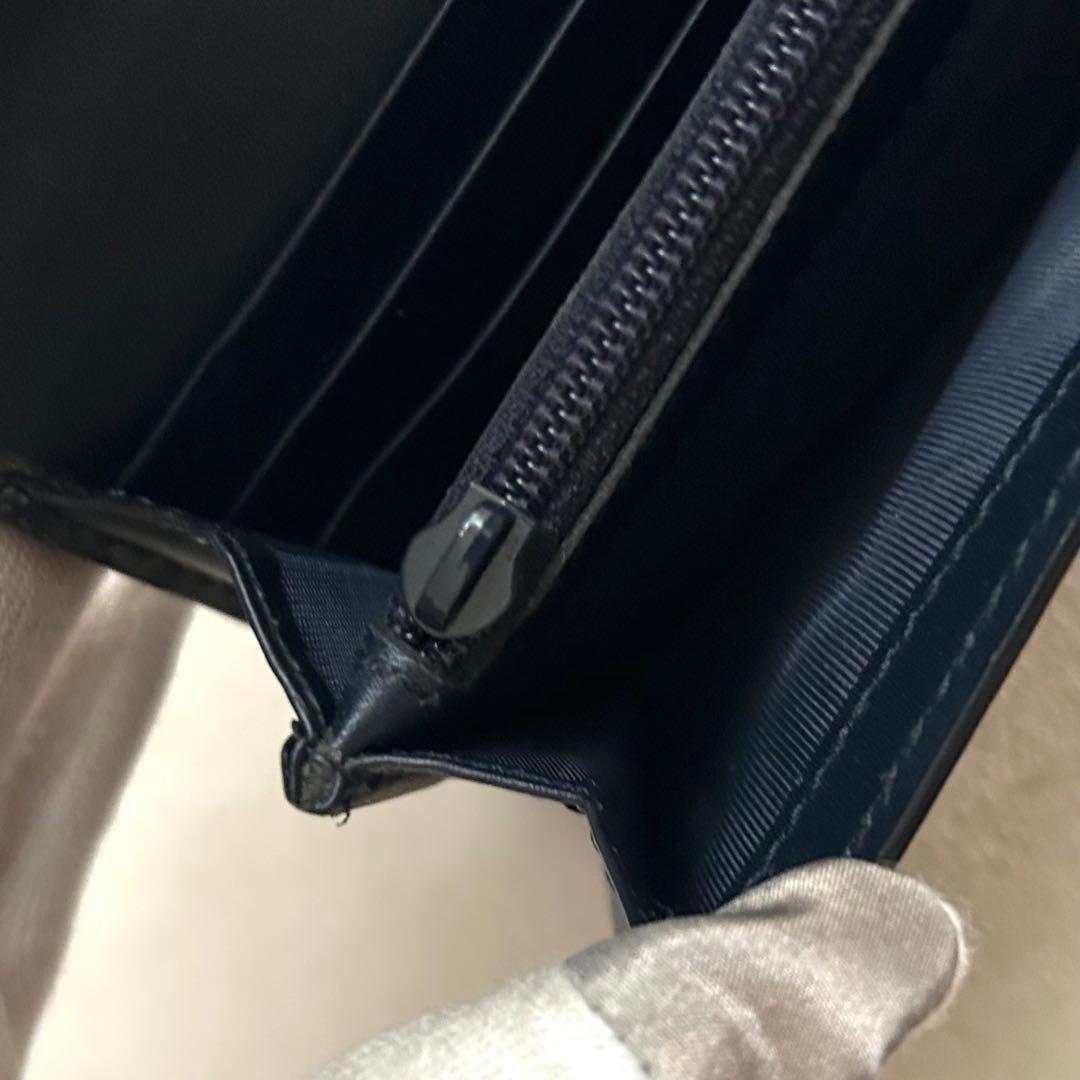 GUCCI グッチ 長財布 二つ折り財布 シマ ネイビー