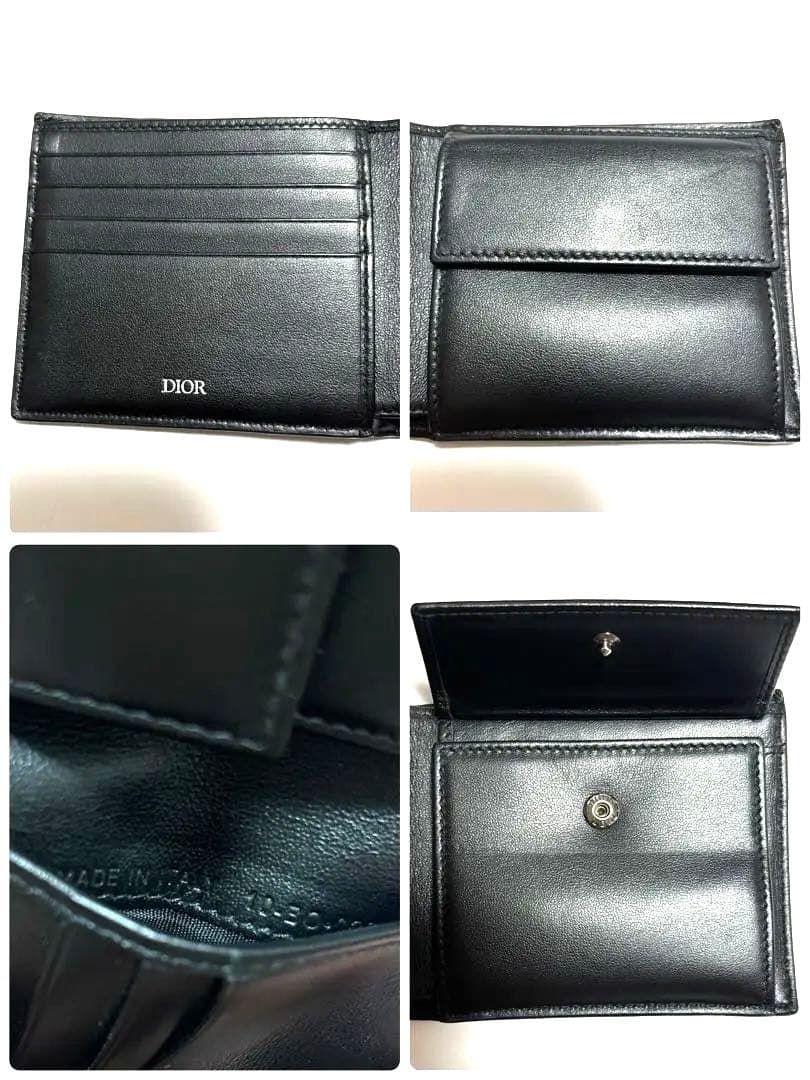 ディオール メンズ 折り財布 オブリーク ジャガード ブラック　正規品