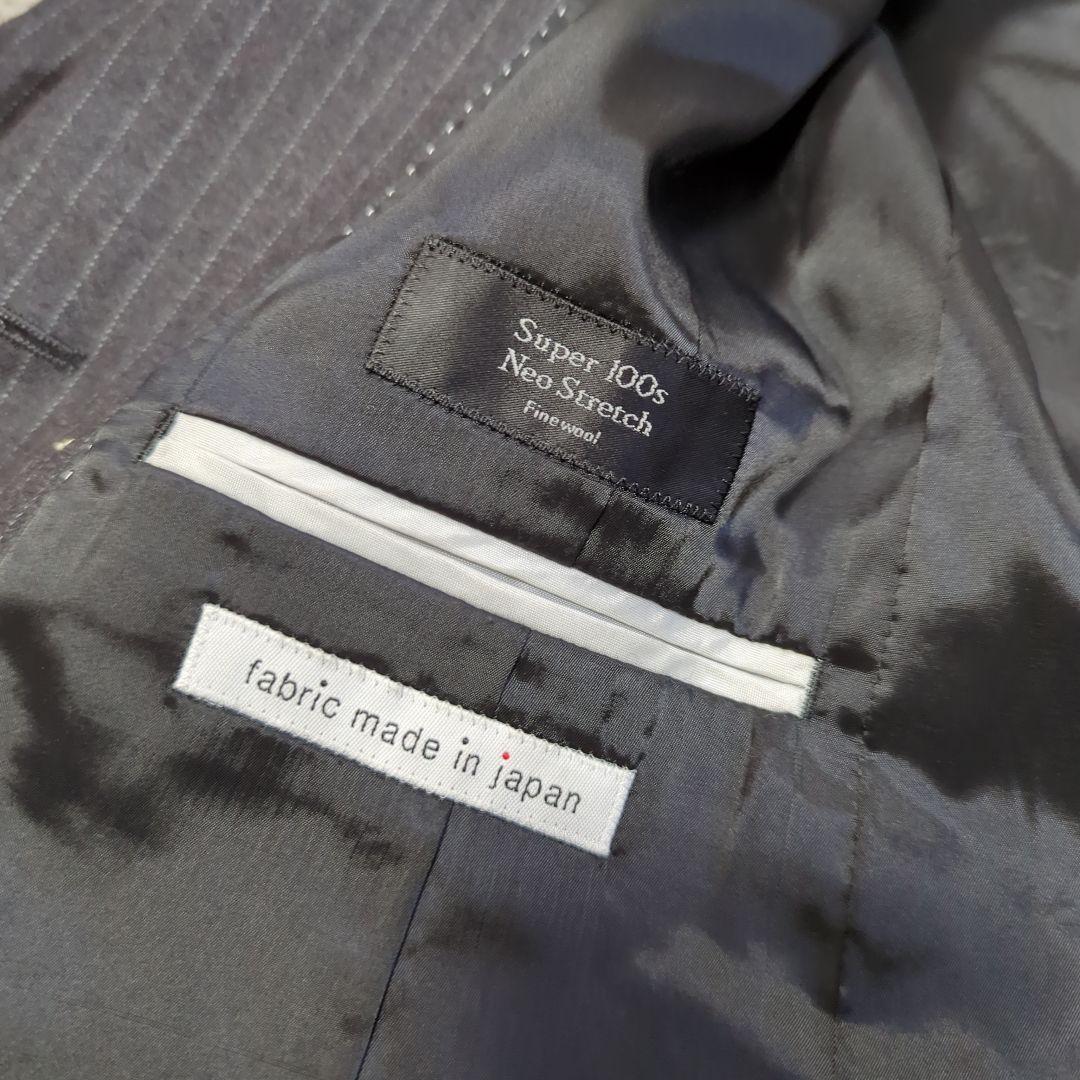 AOKI LES MUES セットアップスーツ　ストライプ　グレー　L　ウール