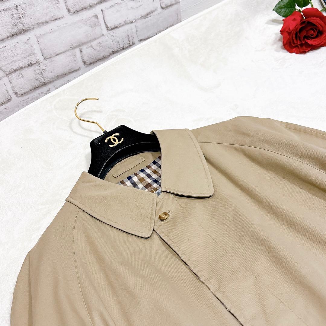 ほぼ未使用✨　アクアスキュータム　ステンカラーコート　ベージュ　メンズ　XL