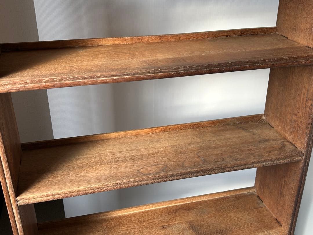 木製収納棚　5段　楔式本棚　食器棚　オープンラック　古家具　古道具　アンティーク
