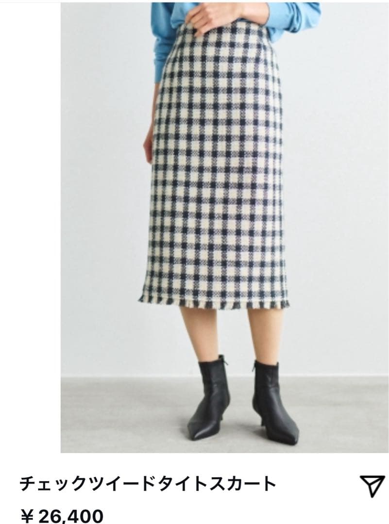 みずひろ　2点チェックツイードスカート、プリーツスカート