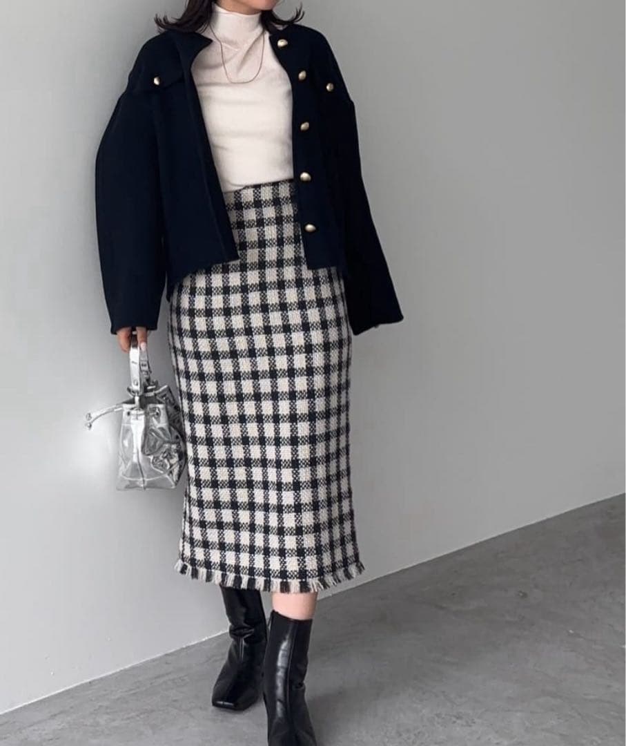 みずひろ　2点チェックツイードスカート、プリーツスカート