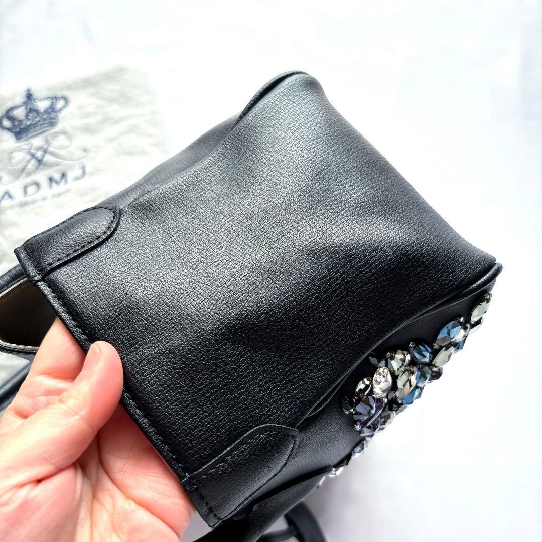 ADMJ スワロフスキー ステラ 星 ダノビオ ミニトートバッグ ブラック 黒