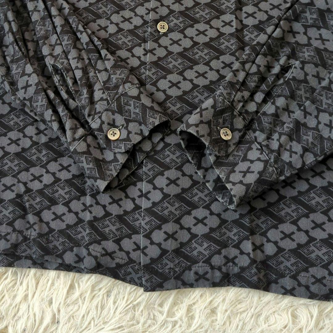 GAKKIN x BUDSPOOL 花罰家紋 シャツ 舐達麻 長袖 グレー L