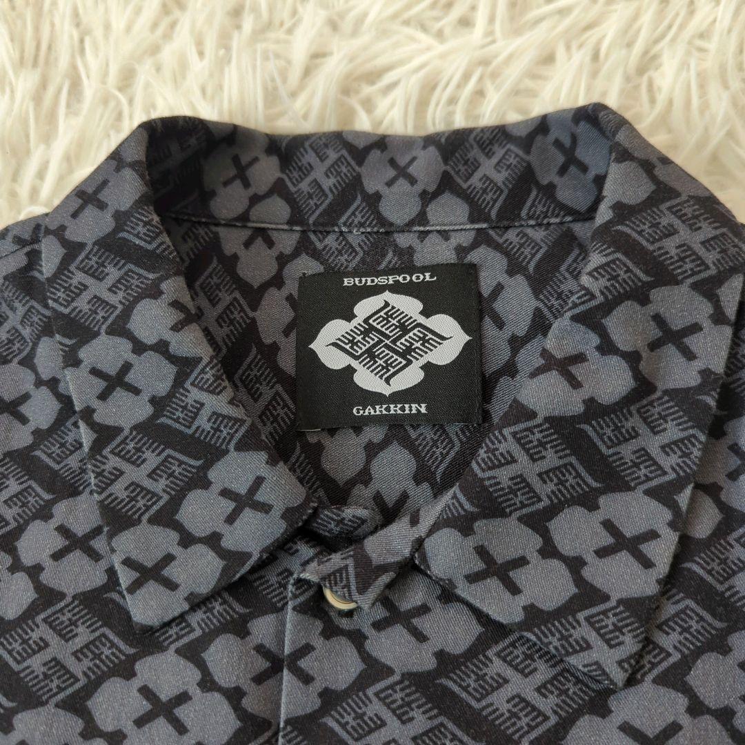 GAKKIN x BUDSPOOL 花罰家紋 シャツ 舐達麻 長袖 グレー L
