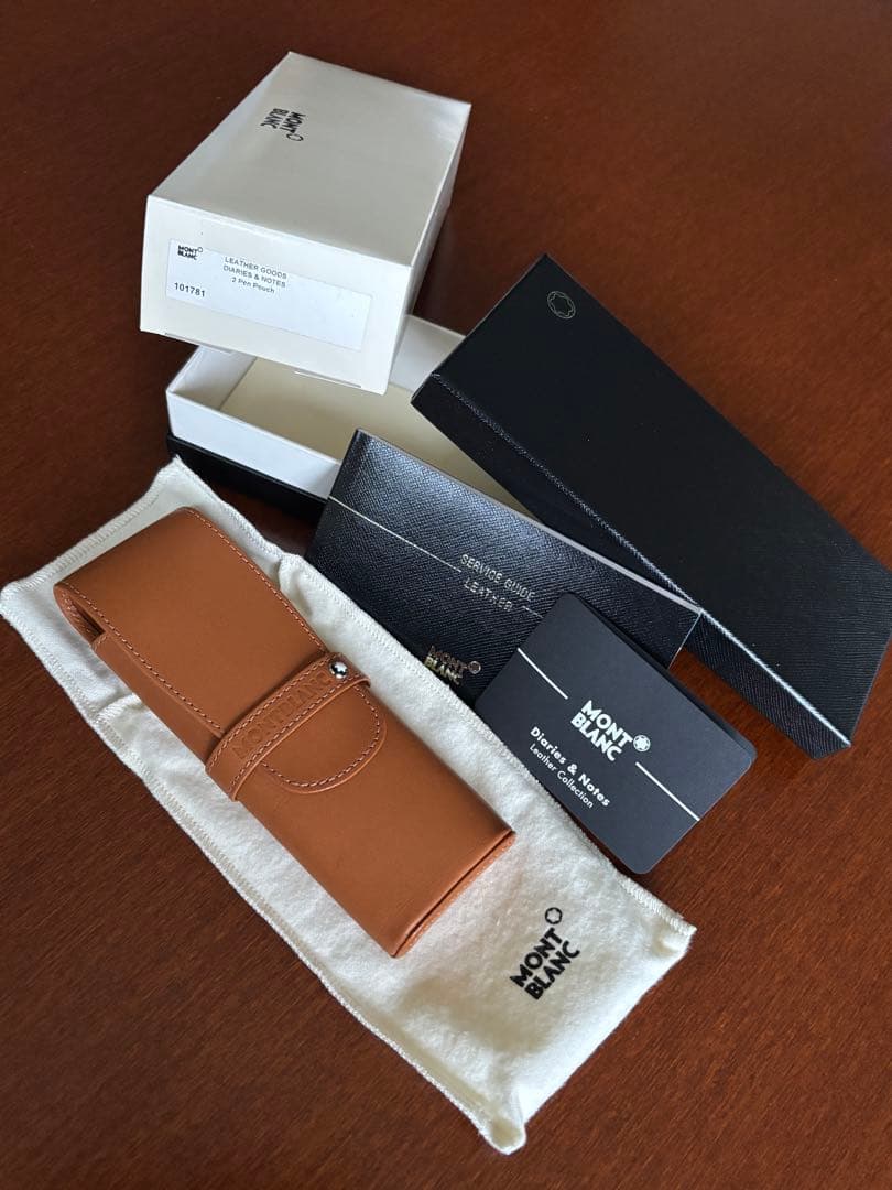 bookです。【モンブラン廃番ペンケース2本用】未使用/本革タンカラー