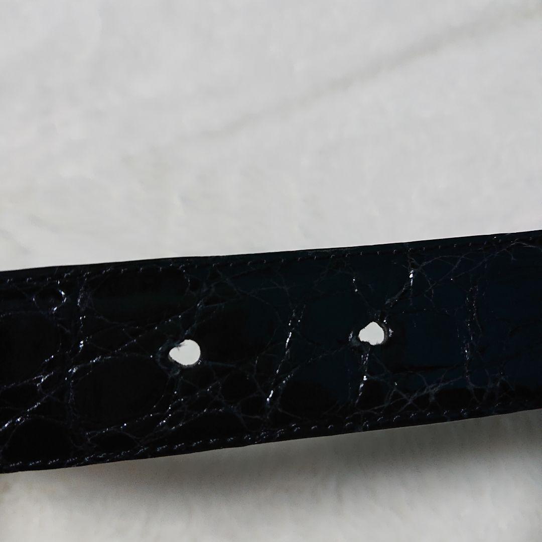 ダンヒル クロコダイルベルト ゴールドバックル dロゴ ブラック