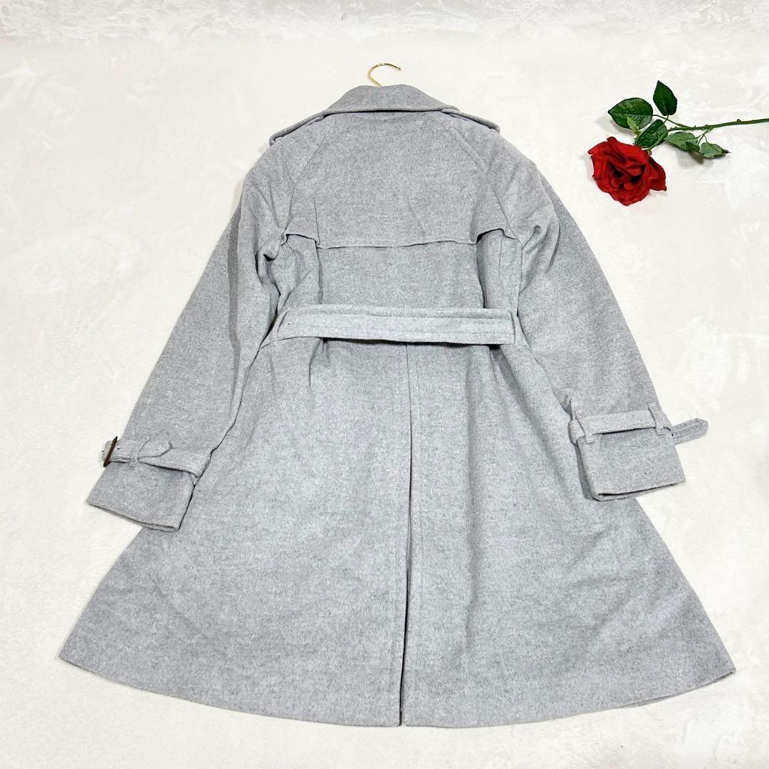 ほぼ未使用✨　アクアスキュータム　トレンチコート　アンゴラ　ウール　38 グレー