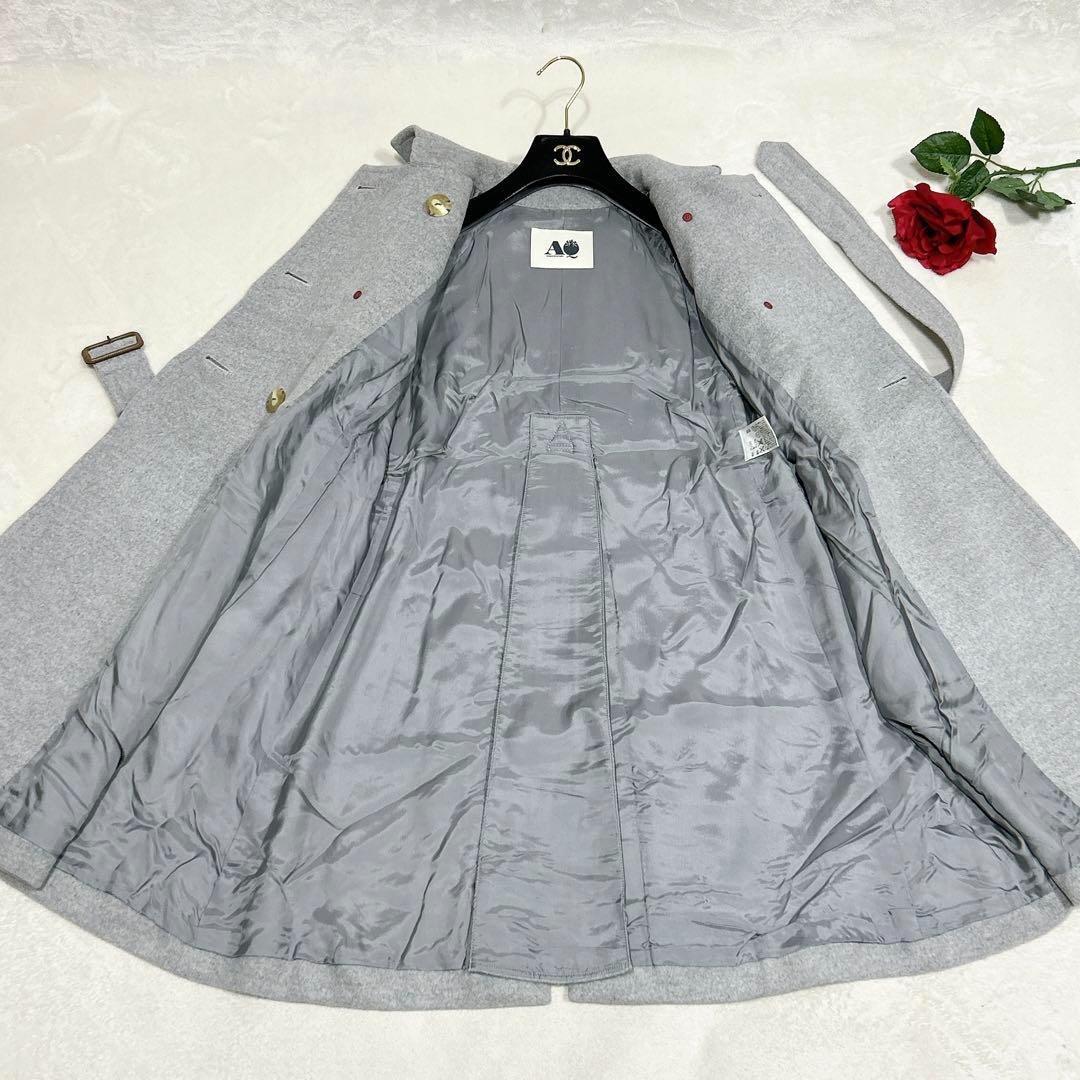 ほぼ未使用✨　アクアスキュータム　トレンチコート　アンゴラ　ウール　38 グレー