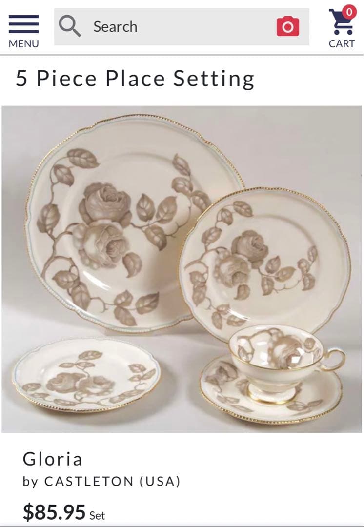 CASTLETON GLORIA ビンテージ バラ柄 陶磁器 食器セット 20点
