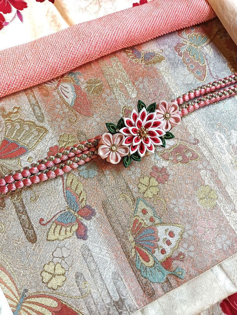 振袖フルセット　未着用　現代柄　深い赤　花づくし　極美品　丈165 裄67