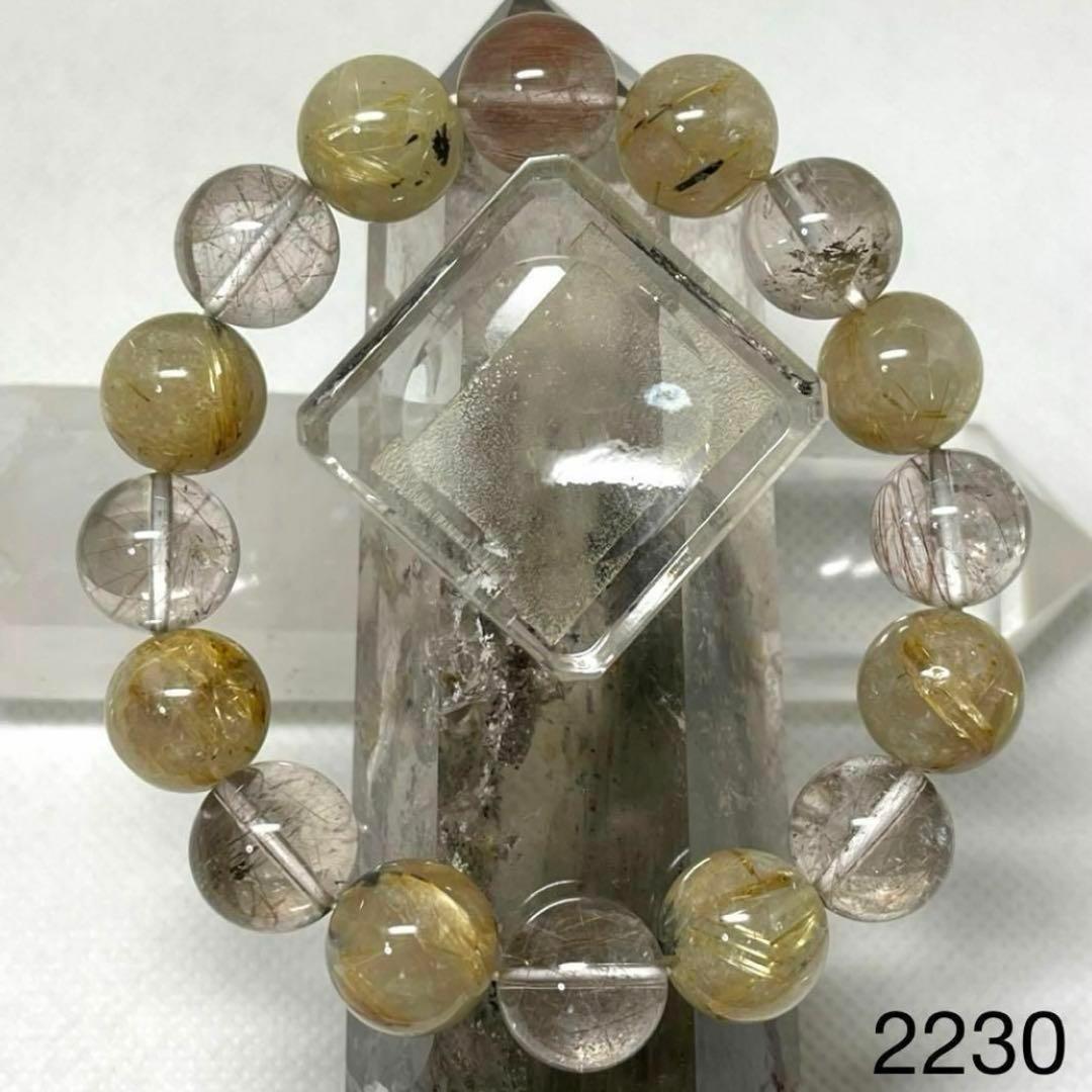 レッドルチル　ルチルクオーツ　パワーストーンブレスレット　内径約16.5cm