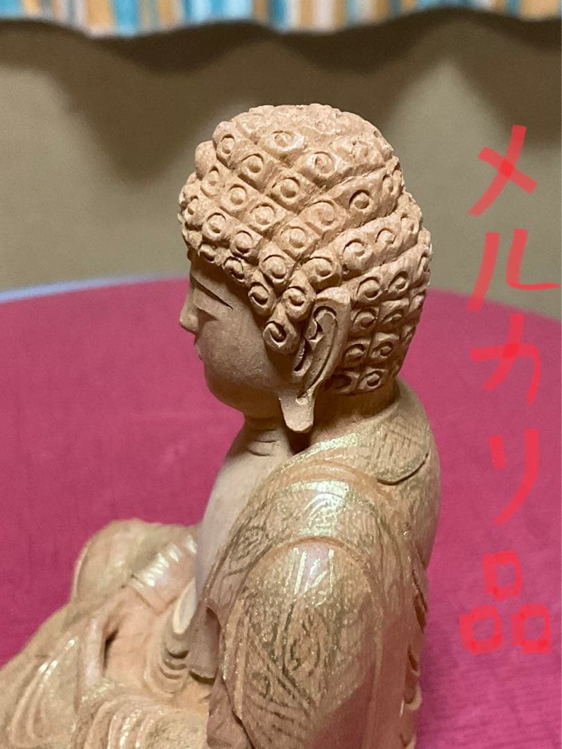 仏像／楠造り・阿弥陀如来座像　新品・現状品【高さ33cm 幅／12cm 美品】。