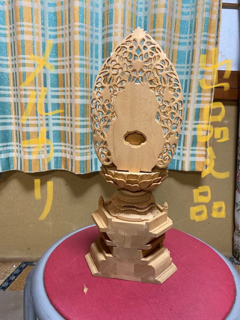 仏像／楠造り・阿弥陀如来座像　新品・現状品【高さ33cm 幅／12cm 美品】。