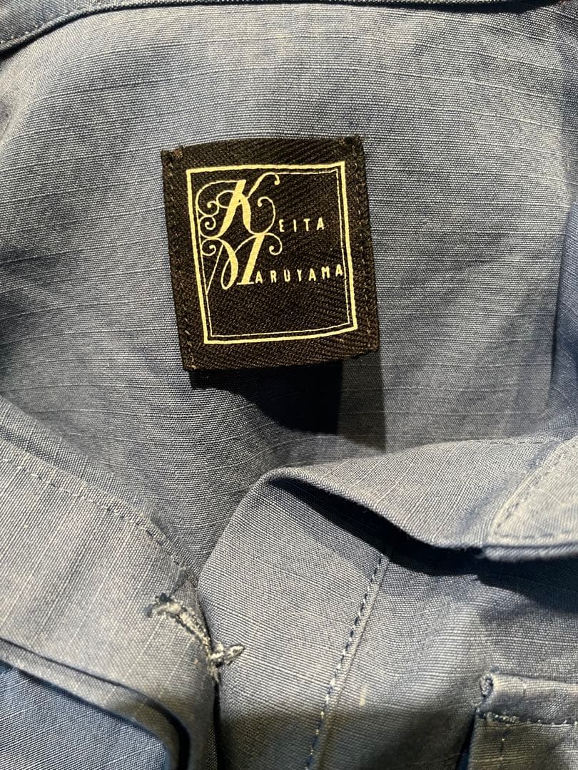 【レア美品】KEITA MARUYAMAケイタマルヤマ 歌舞伎刺繍シャツ ブルー