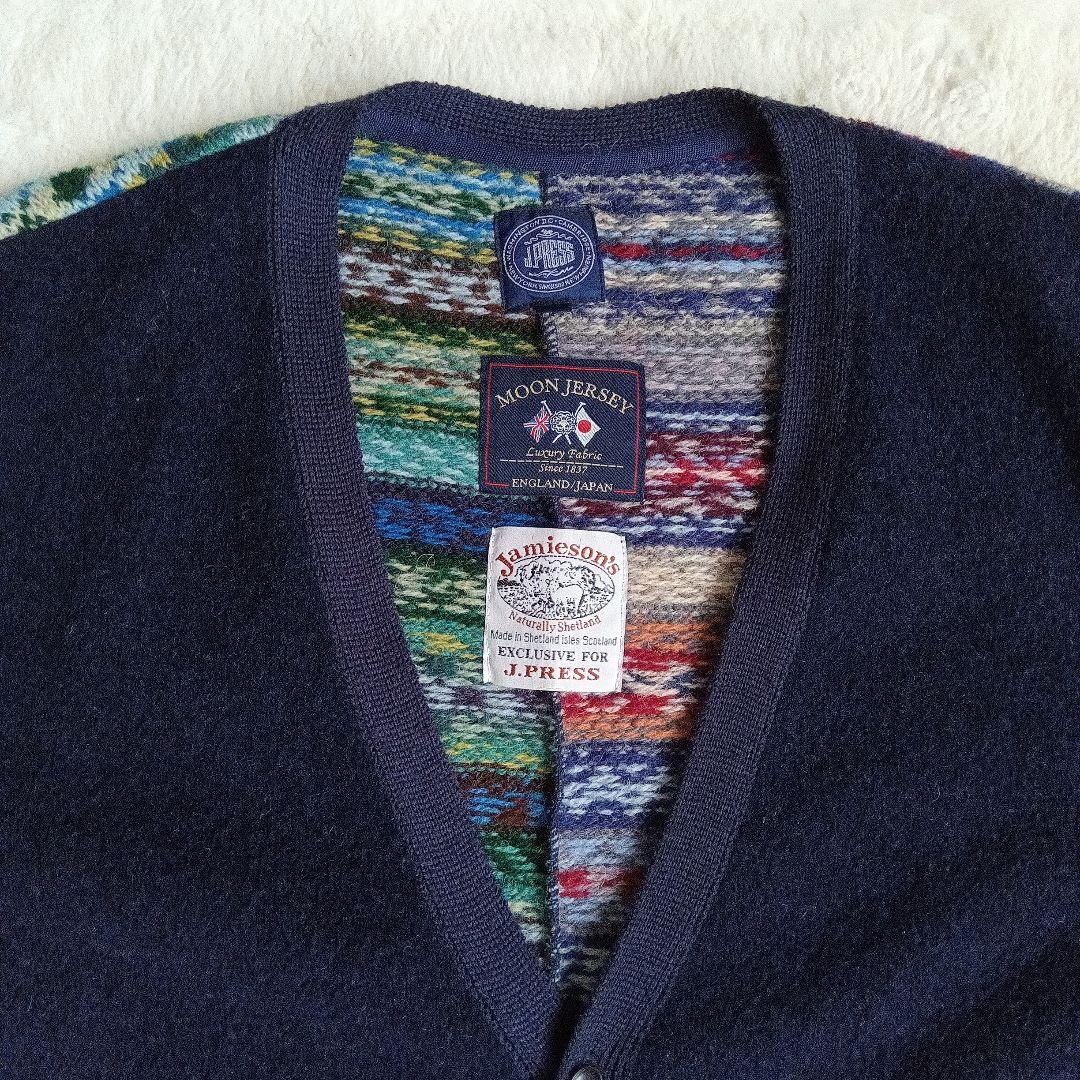 ♦美品♦ジャミーソンズ カーディガン シェトランドウール フェアアイル柄 L