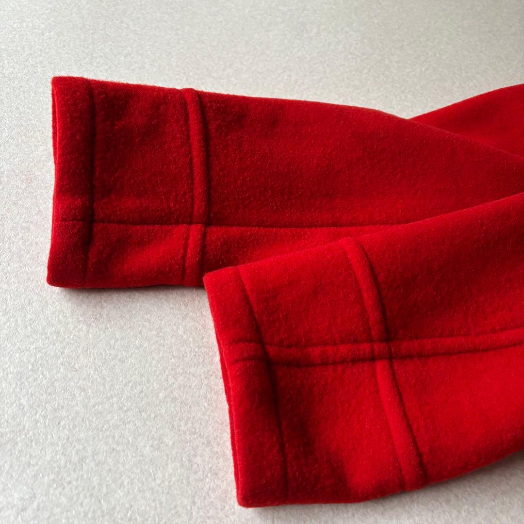 【美品】バーバリー　ウール　ダッフルコート　Ｌ　赤　ノバチェック