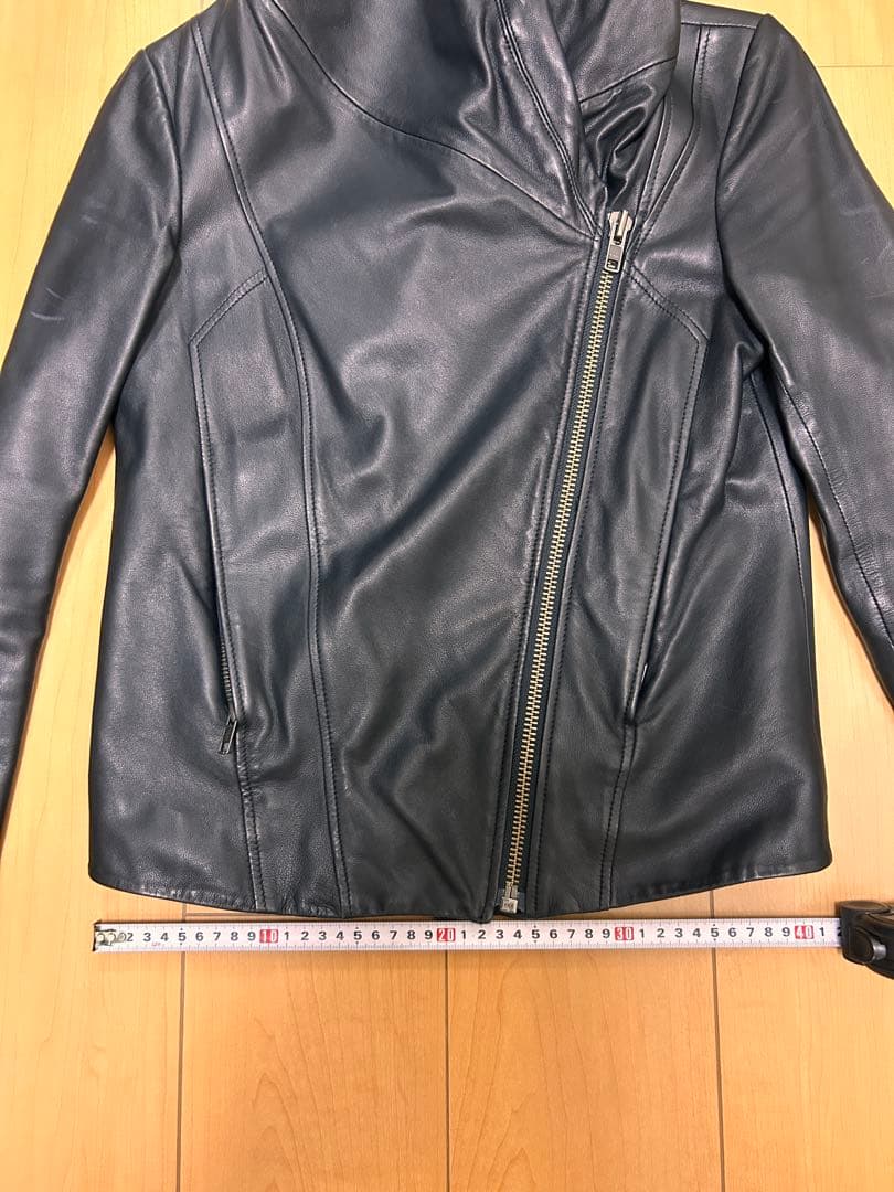 HELMUT LANG フード付きレザージャケット P/TP