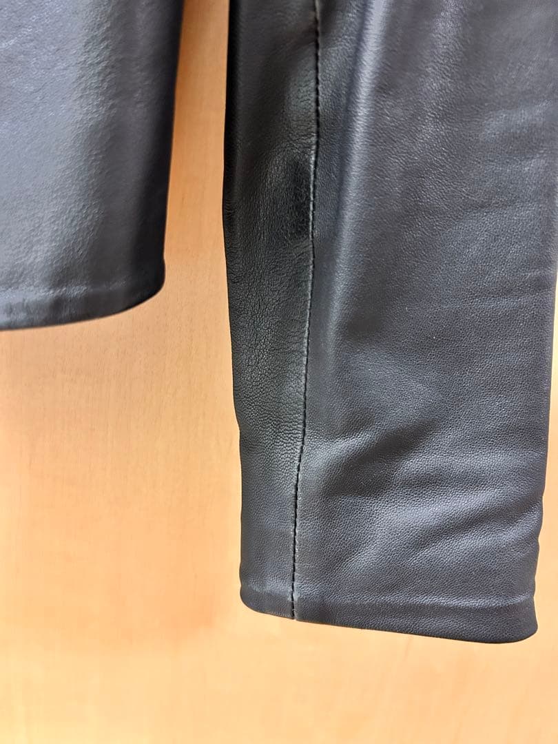 HELMUT LANG フード付きレザージャケット P/TP