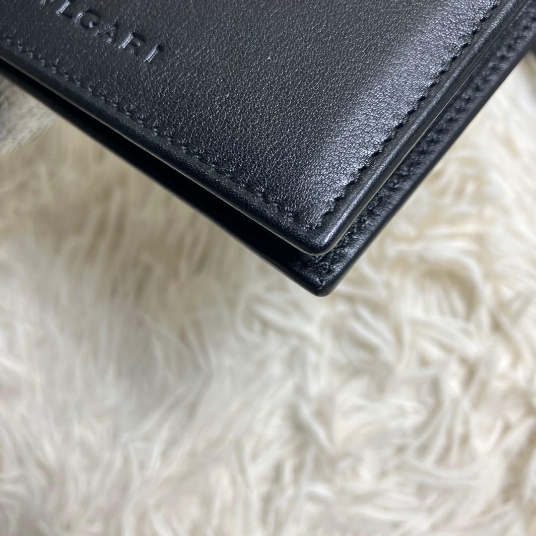 【未使用】 ブルガリ フォールドウォレット レザーブラック 付属品完備